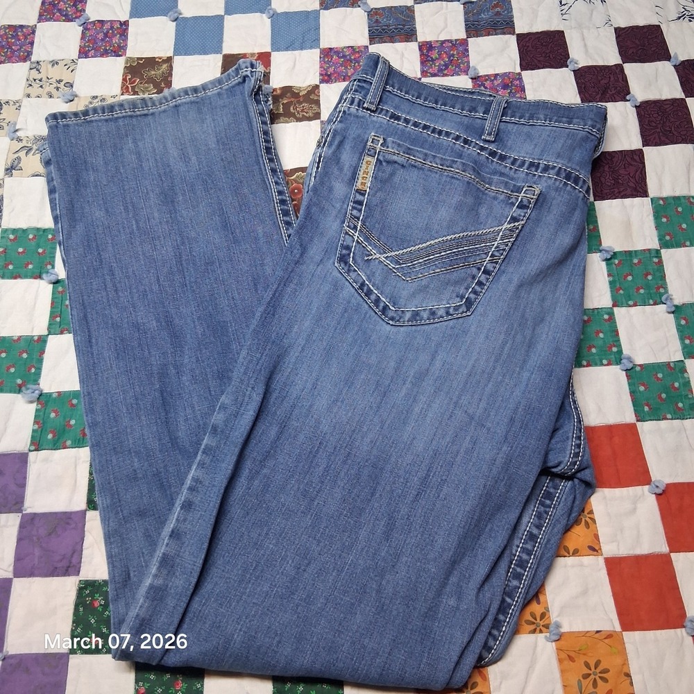 Cinch Grant Western‎ Blue Jeans Mens Size 38x34 Relaxed Fit Straight Leg